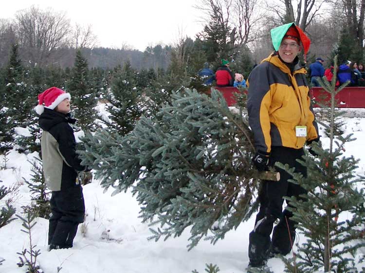Jakob and Dad with Christmas Tree