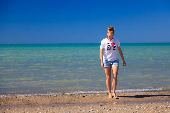 On the beach at the Pinery