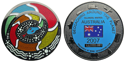 Ellandel Australia glow-in-the-dark geocoin