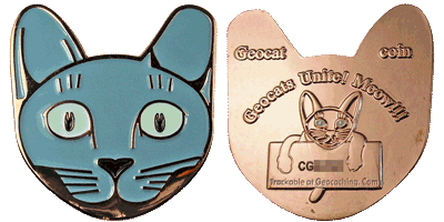 Geocat glow-in-the-dark geocoin