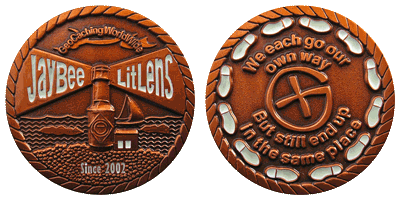 Jaybee Litlens glow-in-the-dark geocoin