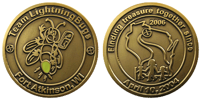 Team LightningBugs glow-in-the-dark geocoin