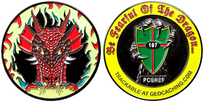 TNT RedDragon glow-in-the-dark geocoin